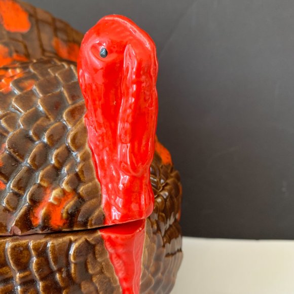 VTG Art Studio Ceramic Turkey Cookie Jar Fall Autumn Thanksgiving Decor w/Lid - Picture 5 of 8